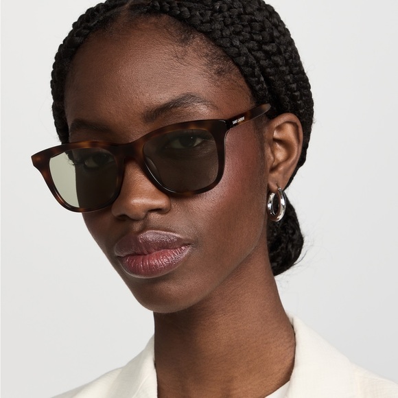 NEW SL587K SAINT LAURENT UNISEX BLACK CLASSIC SUNGLASSES SL587/K 001 NEW SL 587K - Picture 6 of 10